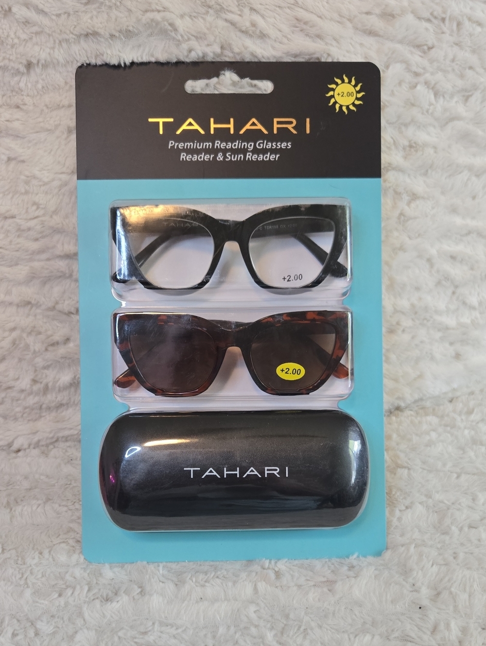 Tahari Reading & Sun Glasses Set - Black & Tortoiseshell Case